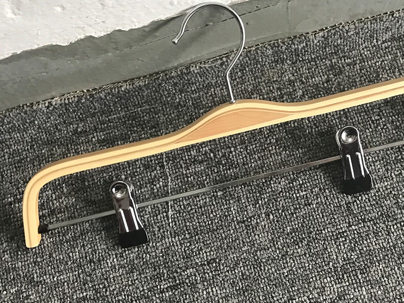 Wholesale black wooden coat hangers top factory for trouser-3