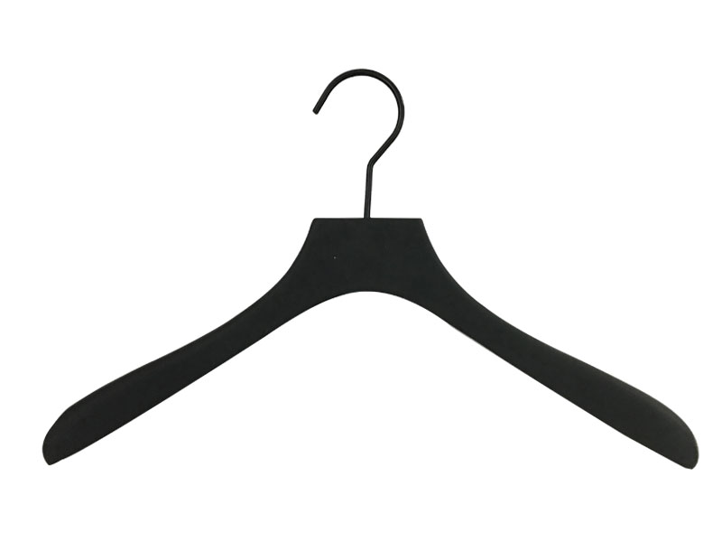 product-Matte Black Painting Or Covered Rubber Luxury Wooden Clothes Hanger-LEEVANS-img