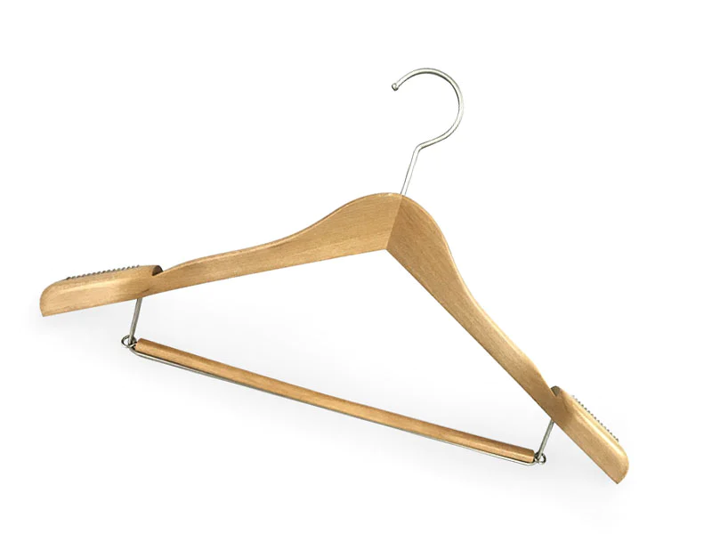 Premium Quality Solid Wooden Clothes Hangers With Locking Bar