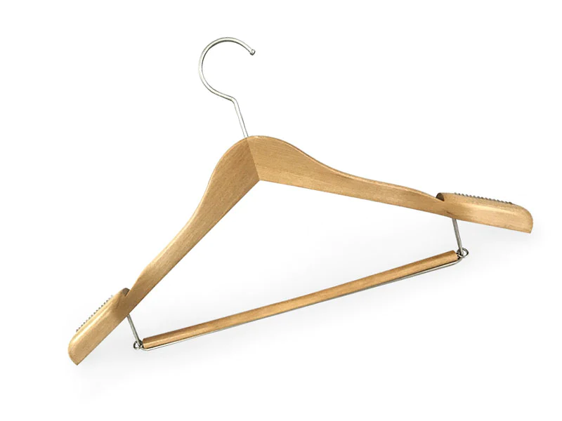 Premium Quality Solid Wooden Clothes Hangers With Locking Bar