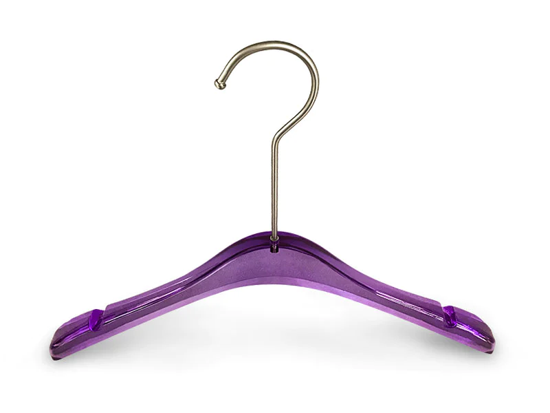 Top Fashion Lucite Coat Hangers With Metal Hook For Clothes