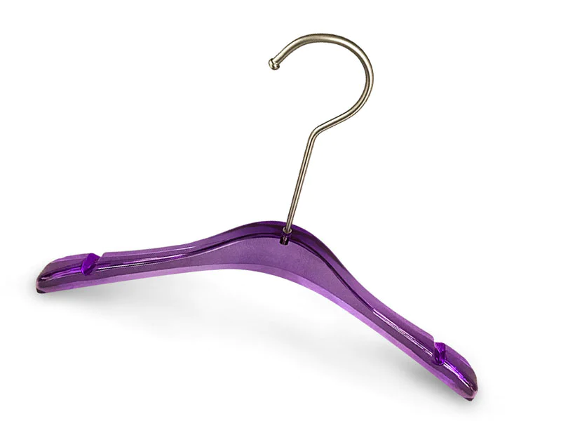Top Fashion Lucite Coat Hangers With Metal Hook For Clothes