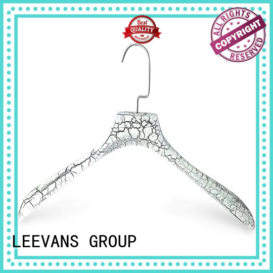 LEEVANS oem white wooden hangers with clips with metal hook for pants