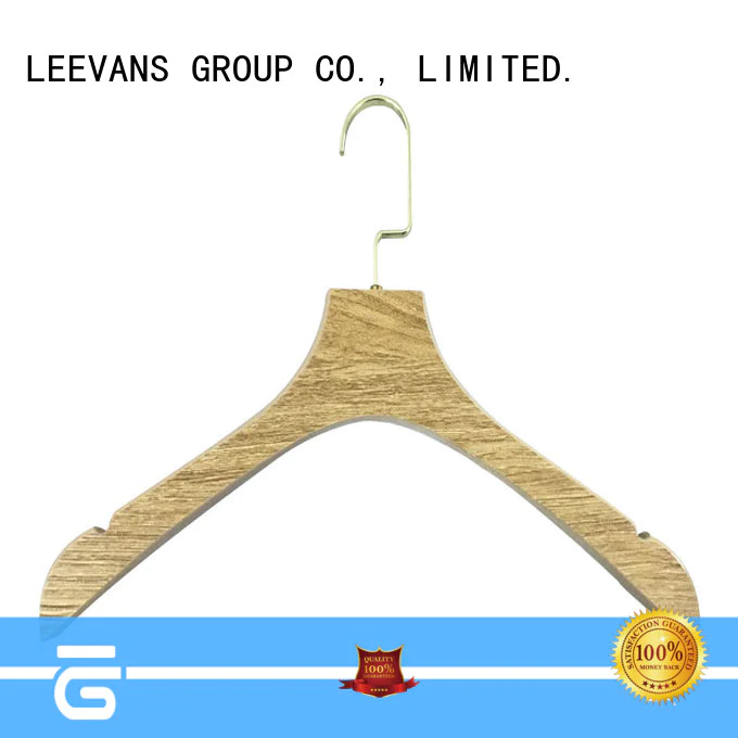 LEEVANS matte dark brown wooden hangers Suppliers for children