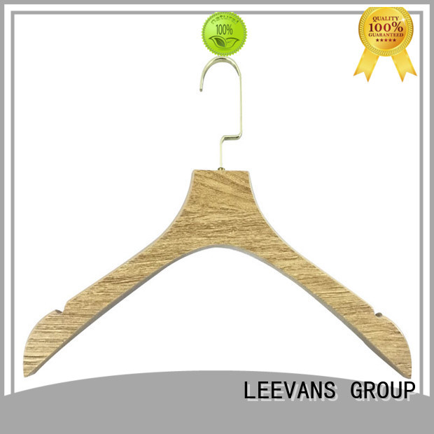LEEVANS adjustable wooden pants hangers with clips for business for trouser