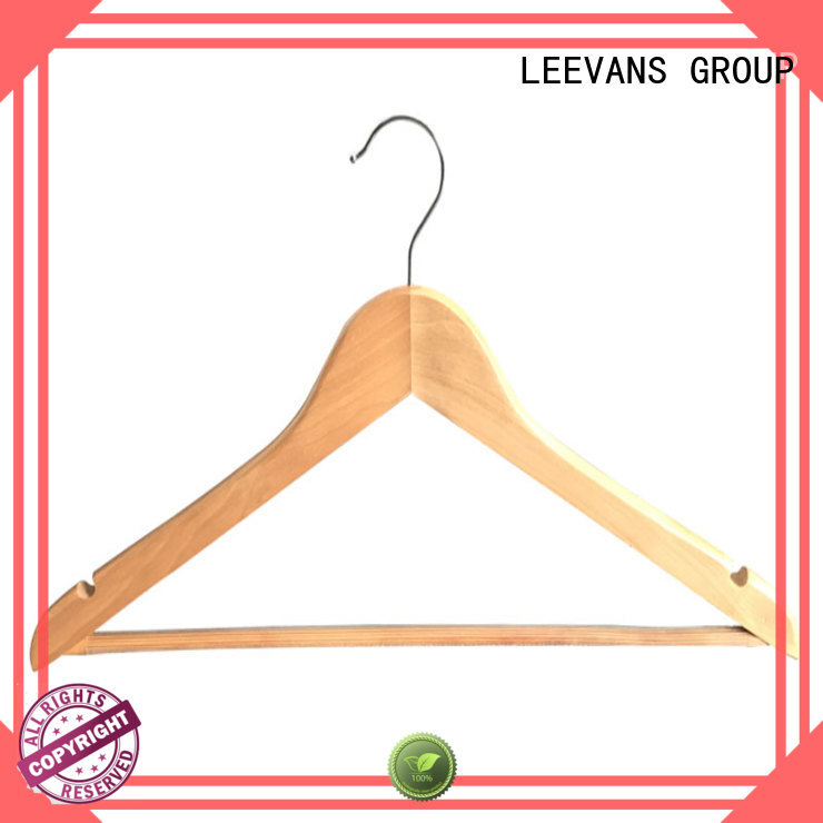 LEEVANS Wholesale light wood hangers factory for pants