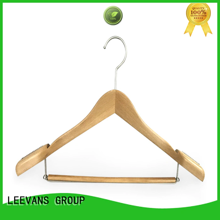 LEEVANS Custom white wooden trouser hangers Supply for skirt