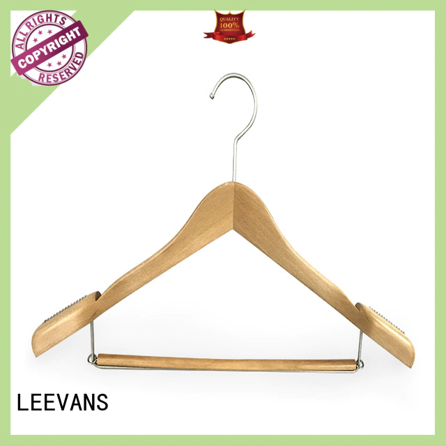 LEEVANS fashion wooden pants hangers manufacturer for clothes