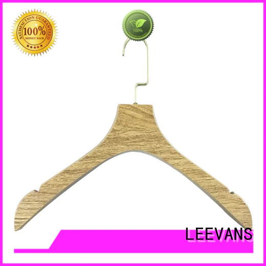 LEEVANS Latest wooden coat hangers with trouser clips Supply for clothes