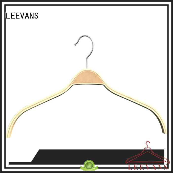 LEEVANS custom wooden shirt hangers with metal hook for clothes