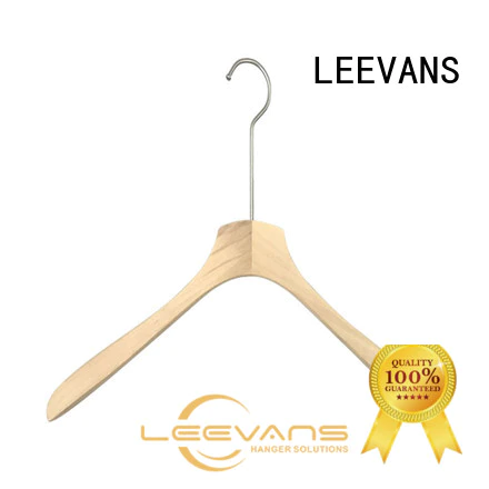 LEEVANS white discount wooden hangers factory for clothes