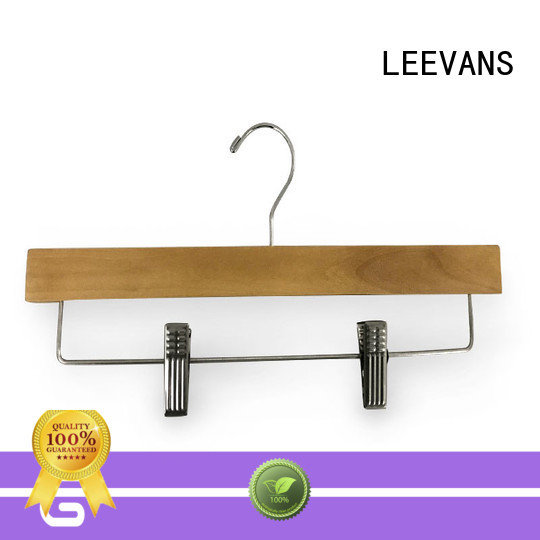 LEEVANS natural wooden baby clothes hangers factory for skirt