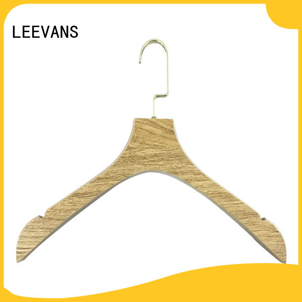 surface pink wooden hangers supplier for pants LEEVANS