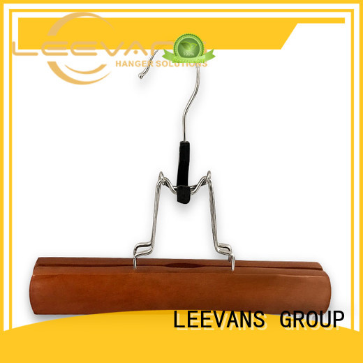 online white wooden hangers with clips wholesale for clothes