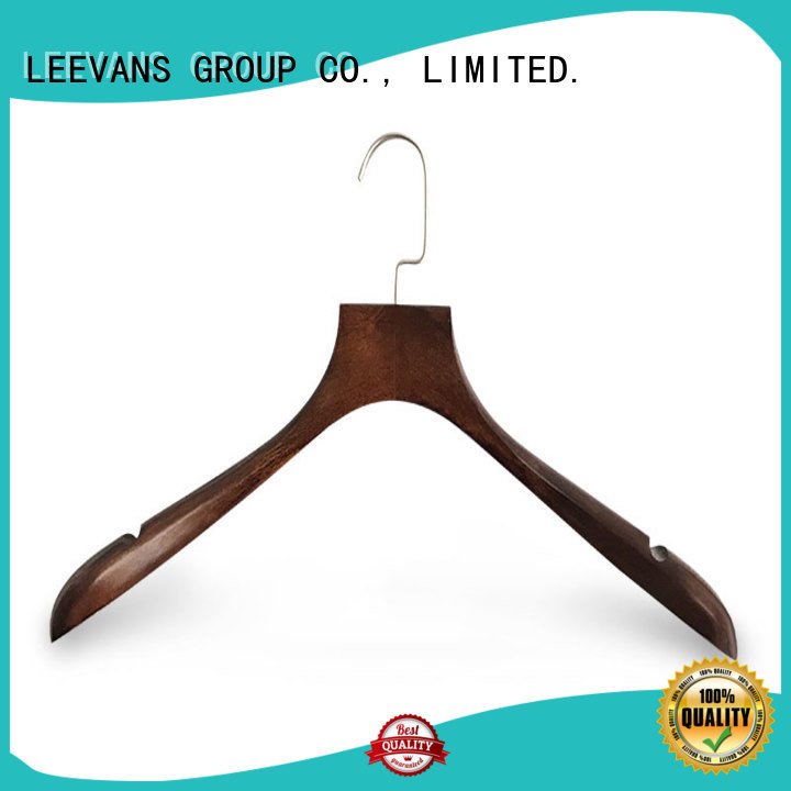 fashion black wooden hangers with clips supplier for children
