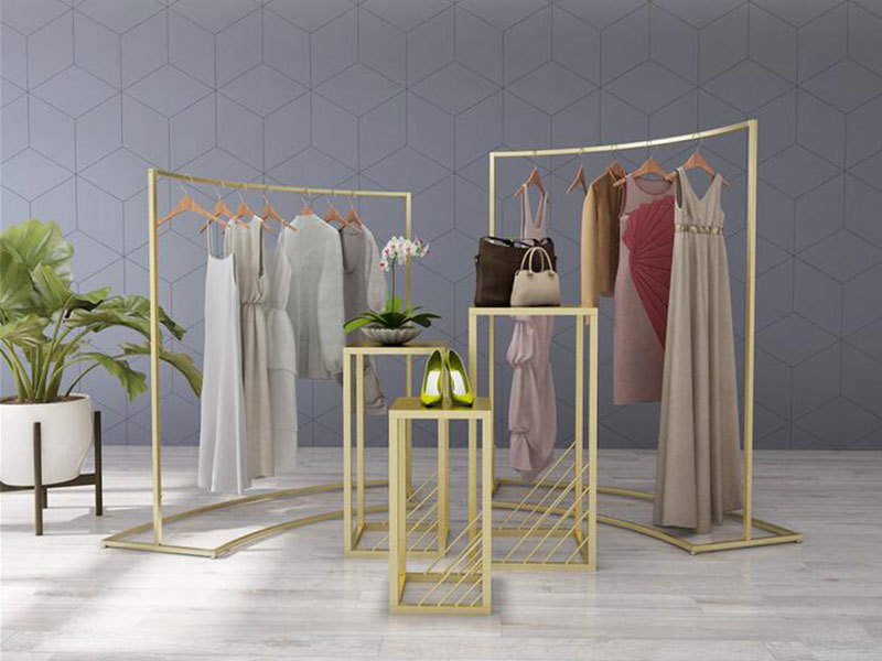 Hot Sale New Design Clothing Store Display Rack On The Wall Female's Clothes Display Stand