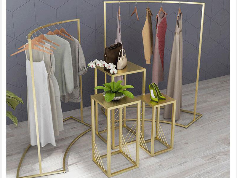 product-Hot Sale New Design Clothing Store Display Rack On The Wall Females Clothes Display Stand-LE-1