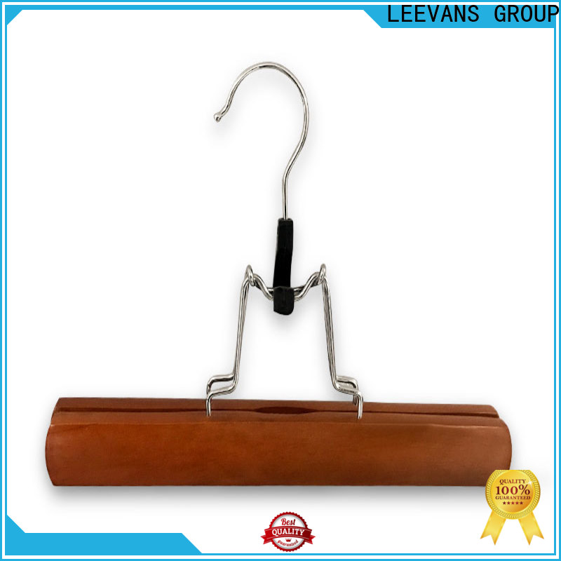 LEEVANS Wholesale wooden coat hangers with trouser clips company for kids