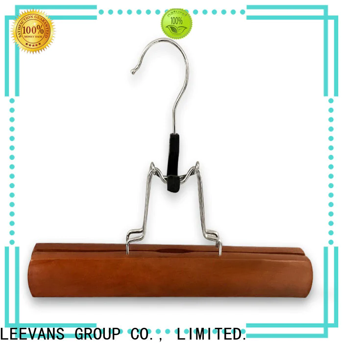 LEEVANS High-quality wooden coat hangers with clips manufacturers for skirt