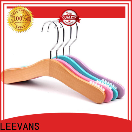 LEEVANS finish white wooden clothes hangers company for skirt