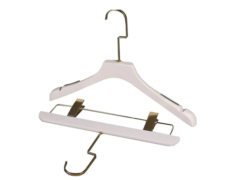 Fashion Store Wooden Hanger For Displaying Clothes, Golden or Rose Metal Hook