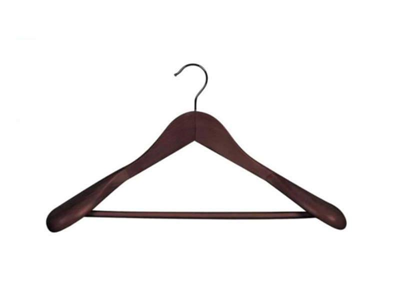 High-Grade Wooden Hanger For Suit , Wide Shoulder Wooden Hanger With Bottom Rail