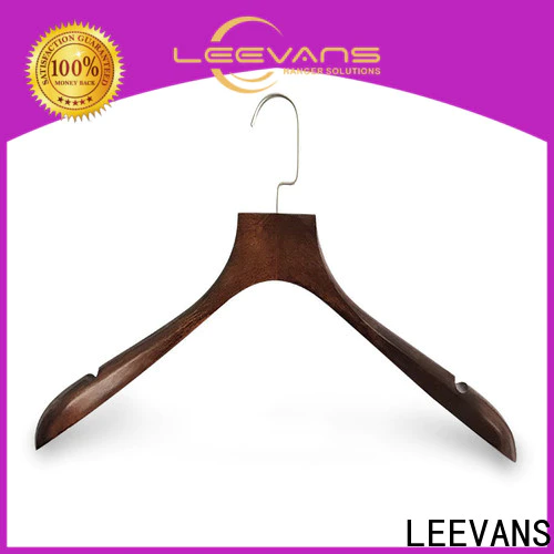 LEEVANS wooden suit hangers with clips factory