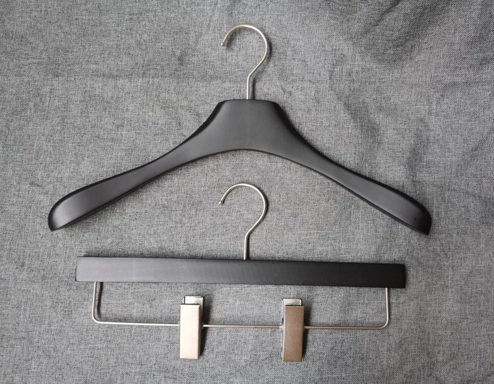 Black beech wooden hanger  (top hanger , bottom hanger)