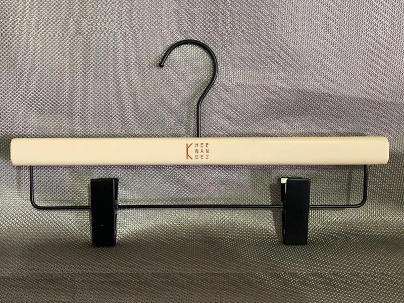 Luxury warm white wooden hanger with custom logo