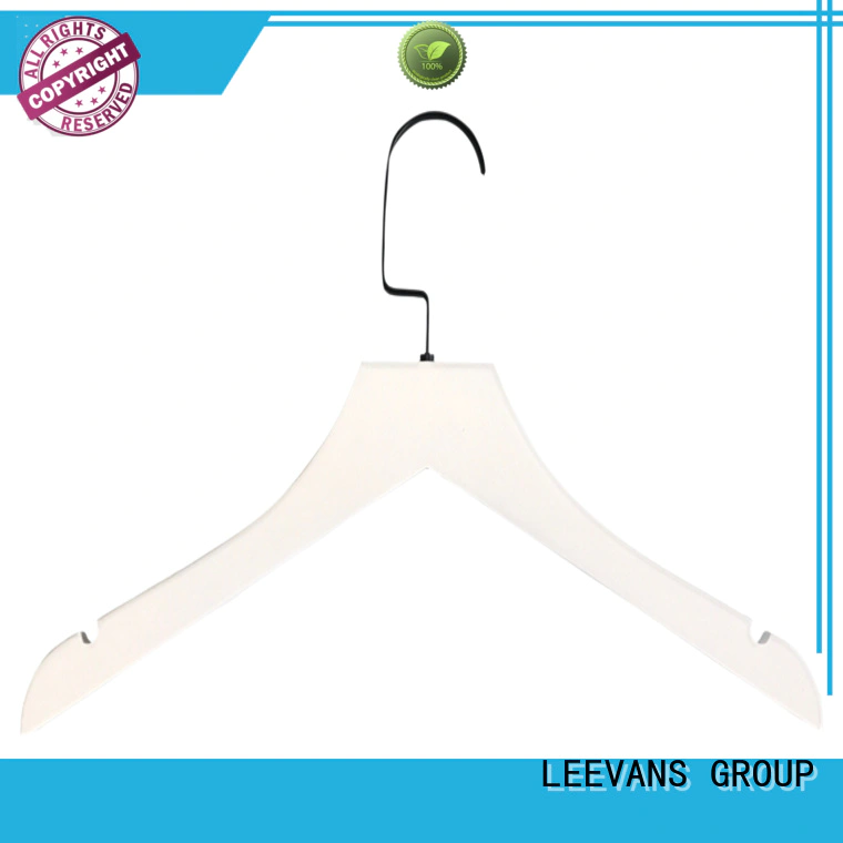 LEEVANS extension white wooden clip hangers manufacturers for clothes