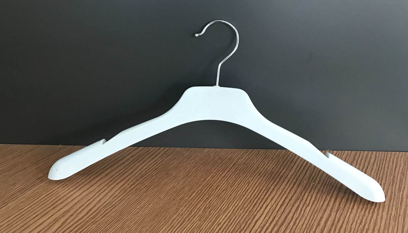 ABS White Plastic Coat Hanger On The Length 45 CM