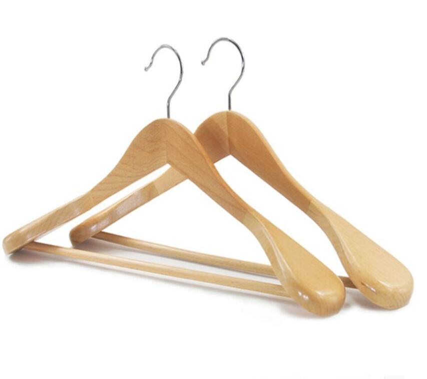 product-High-Grade Wooden Hanger For Suit , Wide Shoulder Wooden Hanger With Bottom Rail-LEEVANS-img