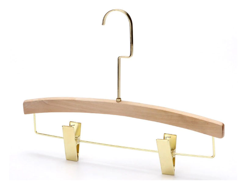Arc-shaped Natural Wooden Hangers For Pants And Trousers