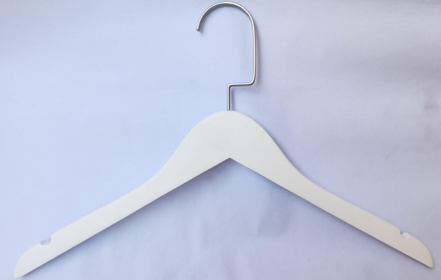 Fashion Store White Wooden Hangers For Man And Woman