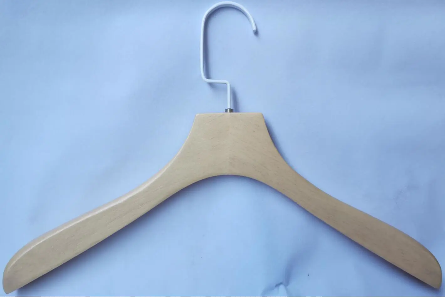 Top Wooden Hanger With White Square Hook