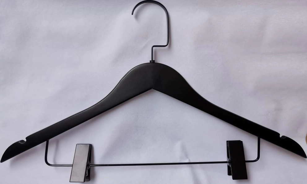 Matt Black Coat Hanger With Black Metal