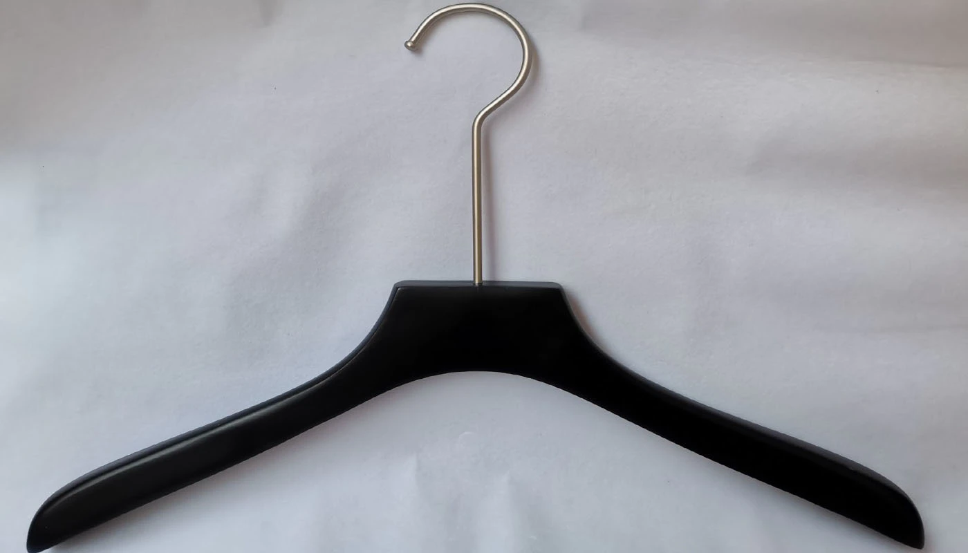 Nickel Hook With Black Wood Hanger