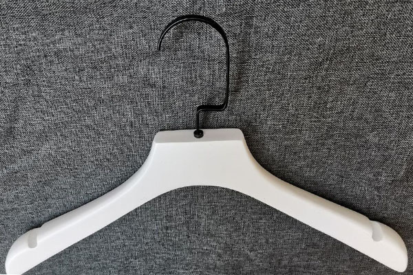 product-White Wooden Hanger With Gold Hook ,Black Hook-LEEVANS-img