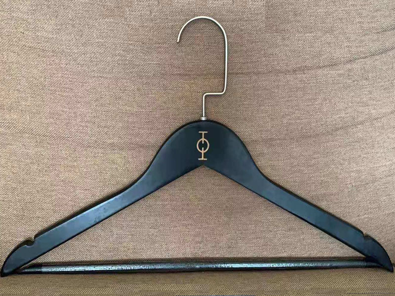 Top Hanger , Black Grey Color Coat Wood Hanger For Bedroom Or Shop