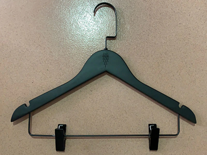 Wooden Hanger With Clips / Top Hanger For Clothes
