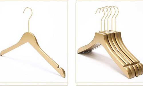 product-Golden Wooden Hanger For Brand Cothes ,Wedding dress , Bridesmaid dresses-LEEVANS-img