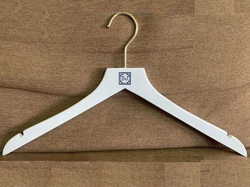 White hanger with golden hook