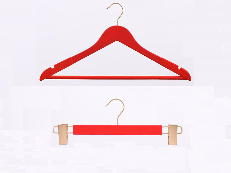 Red wooden hanger