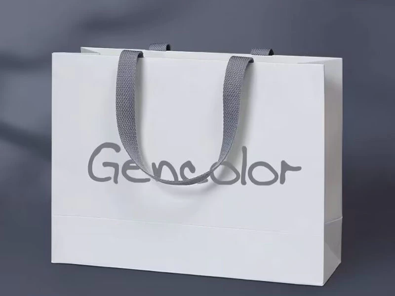 White paper bag ,shopping bag for packing clothes , Luxury bag with custom logo