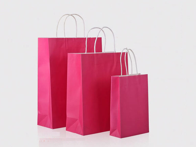 product-Pink krafe paper bag ,shopping bag for packing clothes , paper bag with custom logo-LEEVANS-