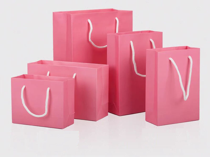 product-Custom pink bag ,paper bag ,shopping bag in pink color-LEEVANS-img