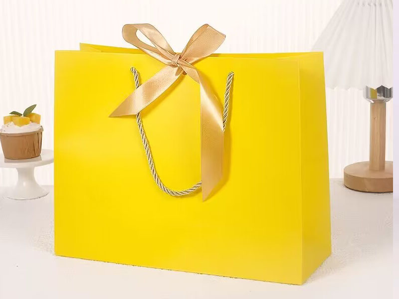 product-Carboard material paper abg in yellow color ,custom paper bag with logo-LEEVANS-img