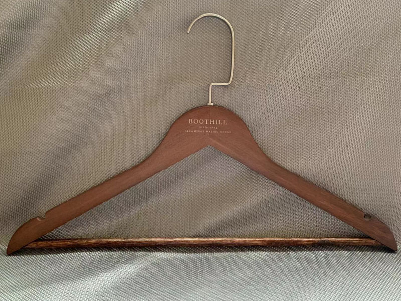 product-LEEVANS-Nut-brown hanger with custom logo ,brown wooden hanger-img