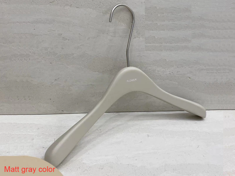 Luxury gray wooden hanger , brand hanger in customized color
