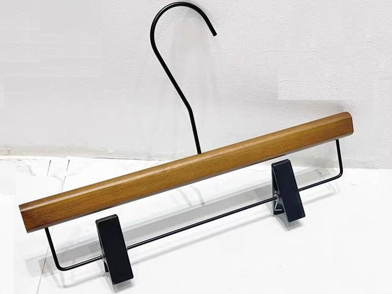 product-Walnut wooden hanger with black or silver metals ,custom hanger-LEEVANS-img